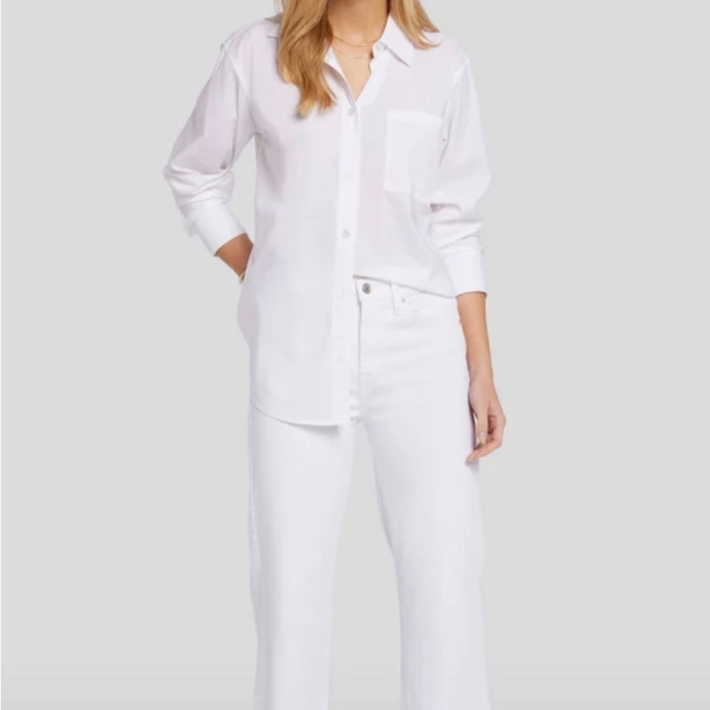 7 For All Mankind High Waisted White Cropped Straight Leg Jeans